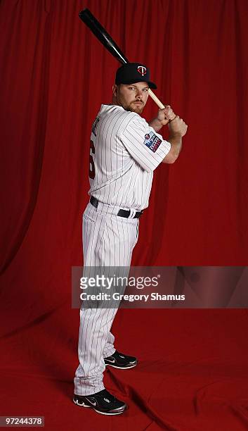 Jason Kubel of the Minnesota Twins poses during photo day at Hammond Stadium on March 1, 2010 in Ft. Myers, Florida.
