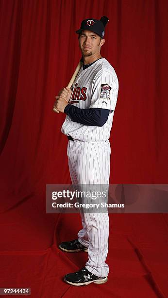 Hardy of the Minnesota Twins poses during photo day at Hammond Stadium on March 1, 2010 in Ft. Myers, Florida.