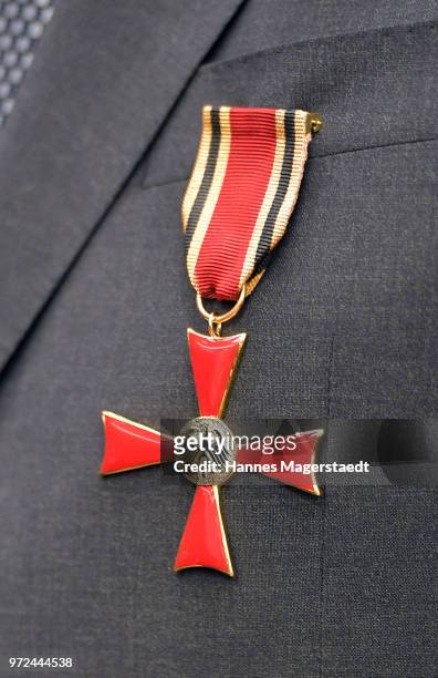The Federal Cross of Merit which was granted to Karl Hopfner at department of the Interior on June 12, 2018 in Munich, Germany.