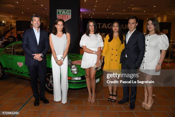 Heuer Ambassador and actor Patrick Dempsey, Princess Stephanie of Monaco, Pauline Ducruet, Marie Chevallier, Louis Ducruet and Camille Gotlieb attend...