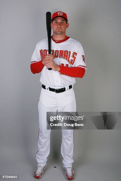 Third baseman Ryan Zimmerman of the Washington Nationals poses during photo day at Space Coast Stadium on February 28, 2010 in Viera, Florida.