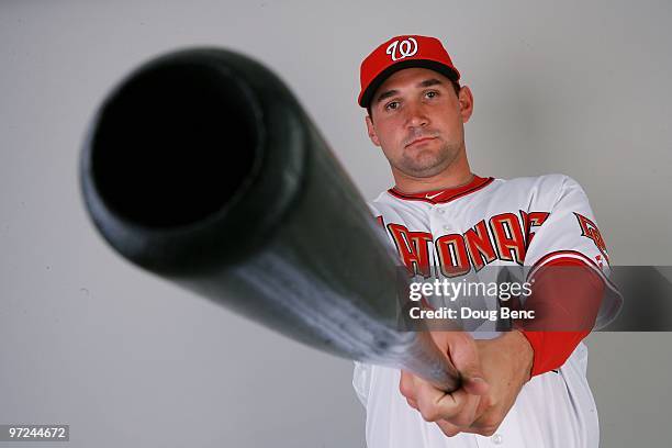 Third baseman Ryan Zimmerman of the Washington Nationals poses during photo day at Space Coast Stadium on February 28, 2010 in Viera, Florida.