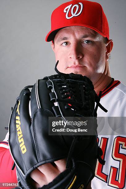 Pitcher Matt Capps of the Washington Nationals poses during photo day at Space Coast Stadium on February 28, 2010 in Viera, Florida.