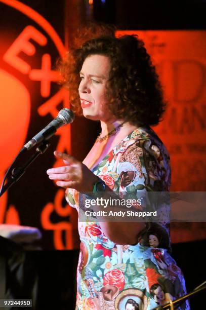 Sarah Jane Morris performs on stage at Pizza Express Jazz Club, Soho on March 1, 2010 in London, England.