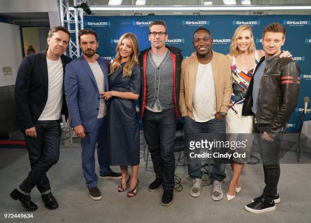 Ed Helms, Jake Johnson, Annabelle Wallis, Jon Hamm, Hannibal Buress, Leslie Bibb and Jeremy Renner take part in SiriusXM's Town Hall with the cast of...