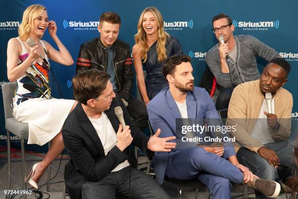 Leslie Bibb, Jeremy Renner, Annabelle Wallis, Jon Hamm, Ed Helms, Jake Johnson and Hannibal Buress take part in SiriusXM's Town Hall with the cast of...