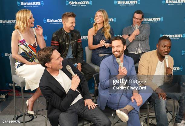 Leslie Bibb, Jeremy Renner, Annabelle Wallis, Jon Hamm, Ed Helms, Jake Johnson and Hannibal Buress take part in SiriusXM's Town Hall with the cast of...