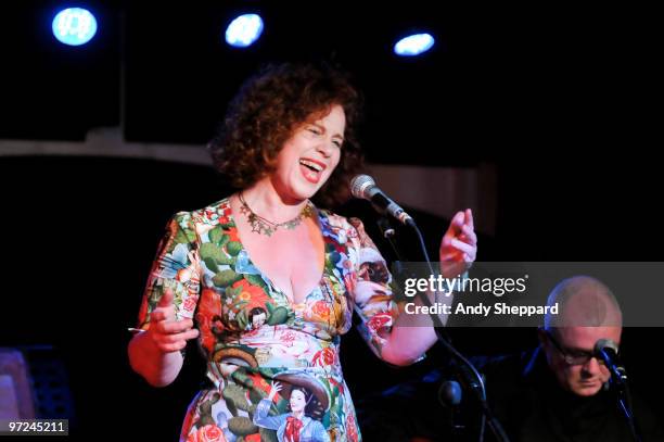 Sarah Jane Morris performs on stage at Pizza Express Jazz Club, Soho on March 1, 2010 in London, England.