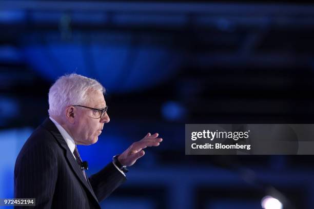 David Rubenstein, co-chief executive officer of the Carlyle Group LP, speaks during the International Economic Forum Of The Americas in Montreal,...