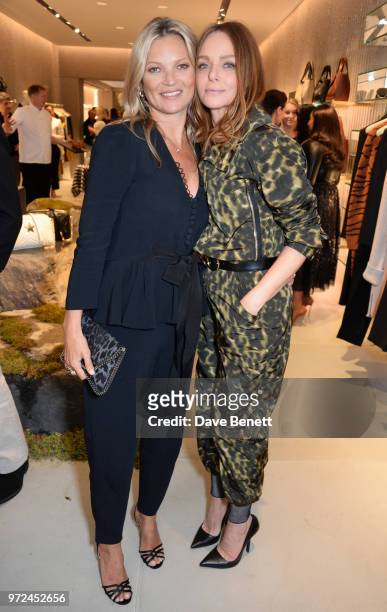 Kate Moss and Stella McCartney attend the launch of the Stella McCartney Global flagship store on Old Bond Street on June 12, 2018 in London, England.