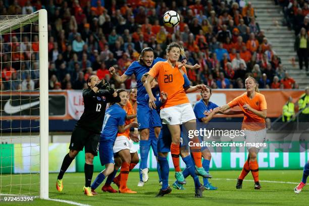 Maria Korenciova of Slovakia Women, Dominique Janssen of Holland Women during the World Cup Qualifier Women match between Holland v Slovakia at the...