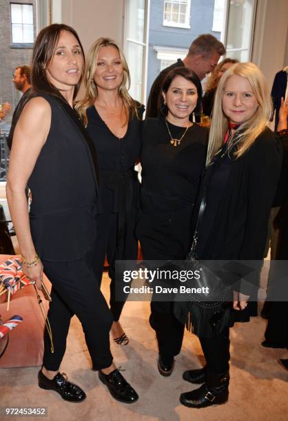 Rosemary Ferguson, Kate Moss, Sadie Frost and Lee Starkey attend the launch of the Stella McCartney Global flagship store on Old Bond Street on June...