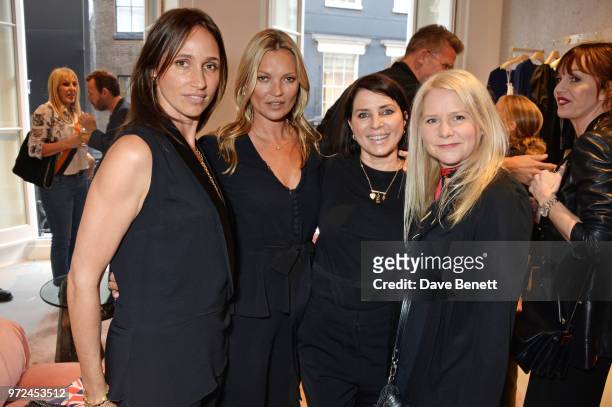 Rosemary Ferguson, Kate Moss, Sadie Frost and Lee Starkey attend the launch of the Stella McCartney Global flagship store on Old Bond Street on June...
