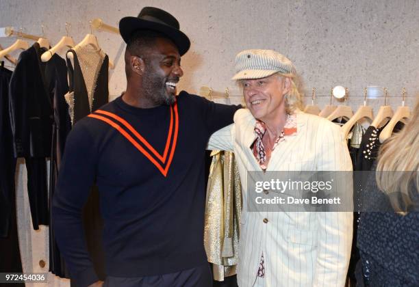 Idris Elba and Sir Bob Geldof attend the launch of the Stella McCartney Global flagship store on Old Bond Street on June 12, 2018 in London, England.
