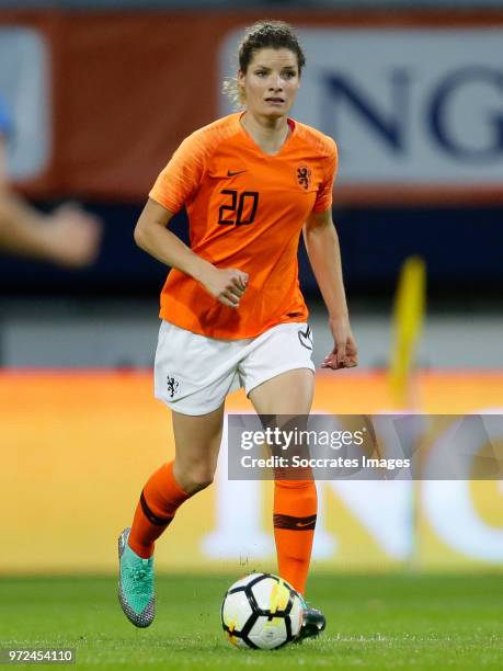 Dominique Janssen of Holland Women during the World Cup Qualifier Women match between Holland v Slovakia at the Abe Lenstra Stadium on June 12, 2018...