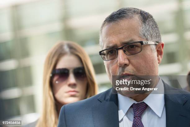 Mark Agnifilo, attorney representing Keith Raniere and Allison Mack, speaks to reporters following a status conference where Raniere was again denied...