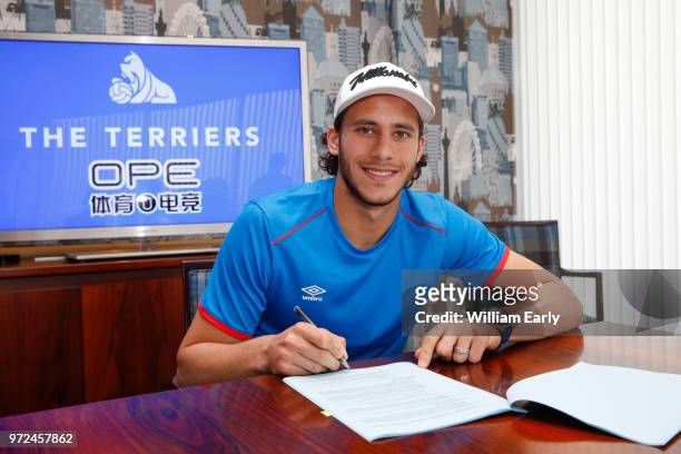 Huddersfield Town sign Egyptian international Ramadan Sobhi from Stoke City following the conclusion of this summer's World Cup on June 12, 2018 in...
