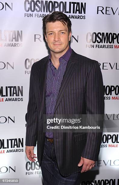 Actor Nathan Fillion attends Cosmopolitan Magazine's Fun Fearless Males of 2010 at the Mandarin Oriental Hotel on March 1, 2010 in New York City.