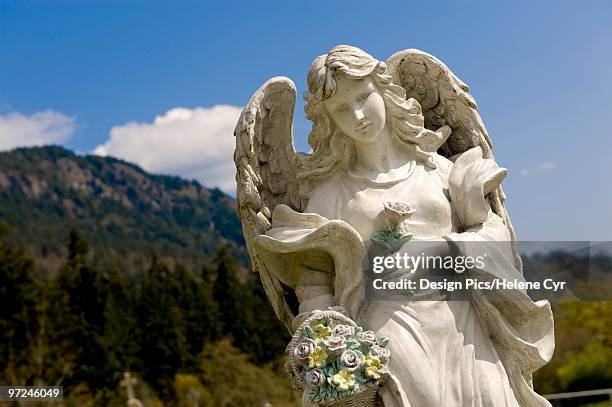 statue of an angel - cowichan bay stock pictures, royalty-free photos & images