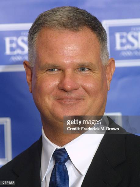 Former baseball player Jim Morris poses backstage during the 10th Annual ESPY Awards at the Kodak Theatre on July 10, 2002 in Hollywood, California.