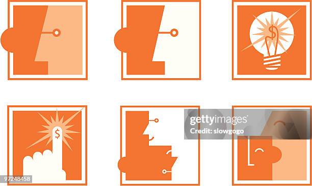 think money - concentration face stock illustrations