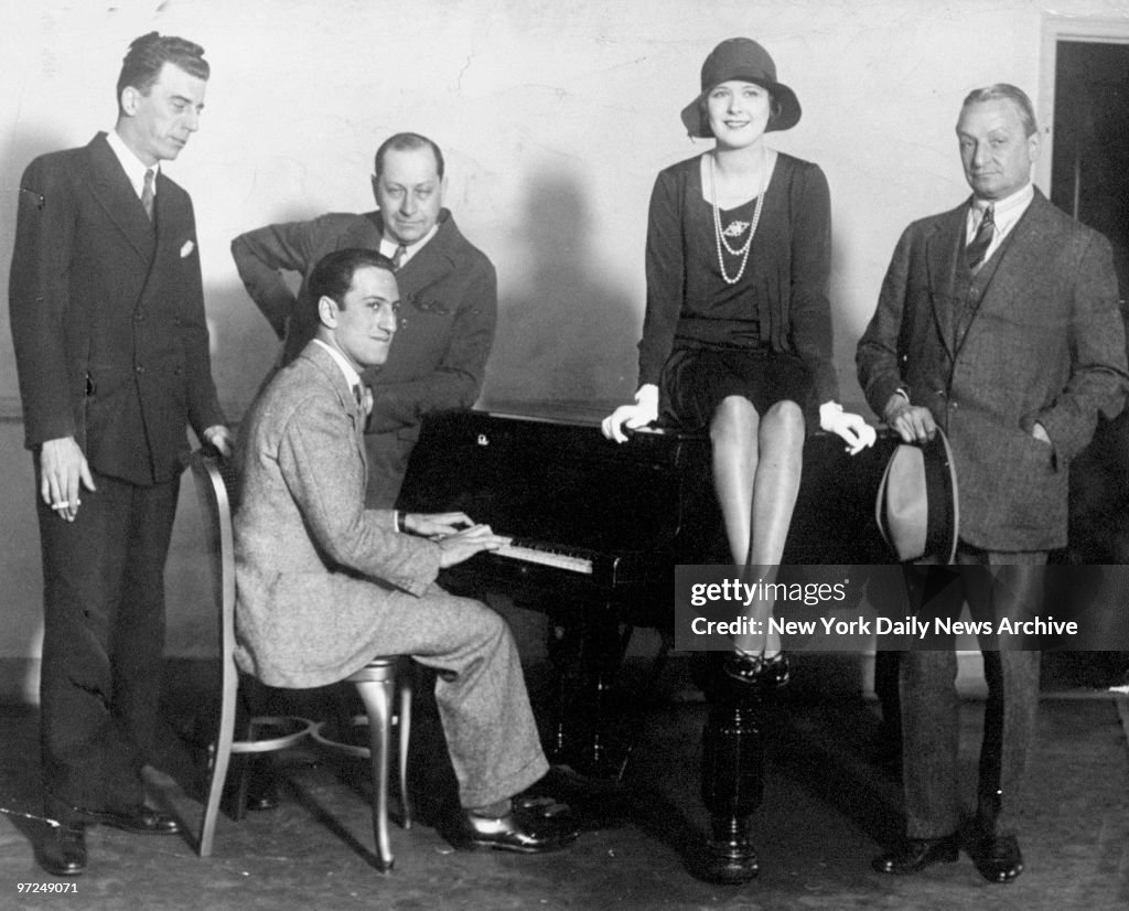 Ziegfeld celebrities (l. to r.) Jack Donahue, George Gershwi