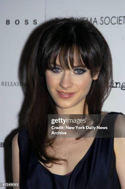 Zooey Deschanel attends a screening of the movie "Winter Passing" at the Tribeca Grand Hotel. She stars in the film.