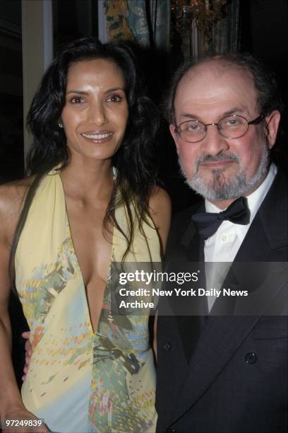 Author Salman Rushdie and his friend, Indian model Padma Lakshmi, are present at the 2003 PEN Literary Gala at the Pierre Hotel.