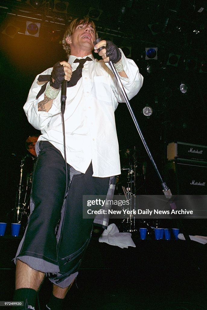 Anthony Kiedis of the Red Hot Chili Peppers performs at a be