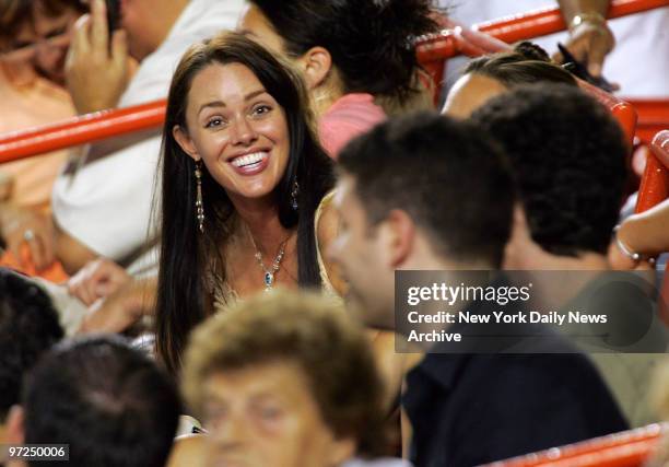 Anna Benson, the wife of Baltimore Orioles' Kris Benson, is in the stands to watch her husband pitch against his former team, the New York Mets, at...