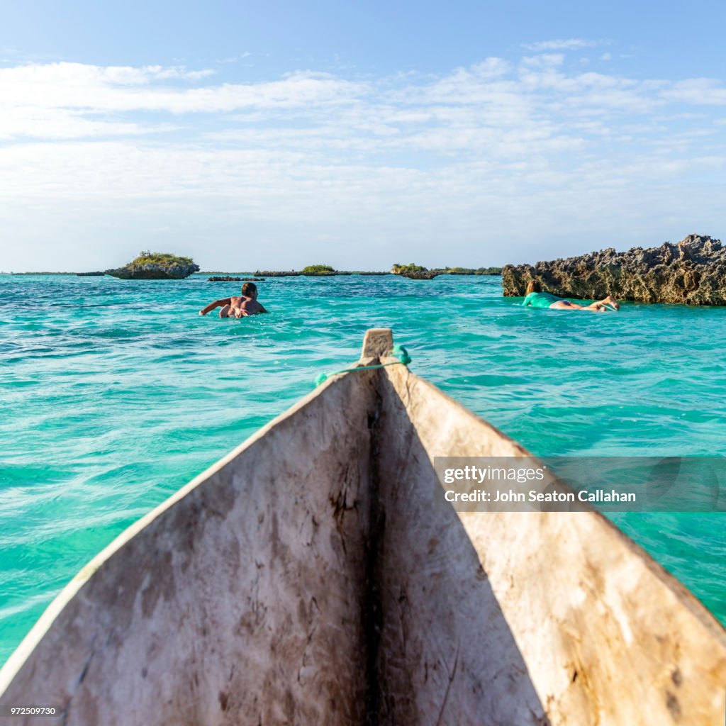 Mozambique, Mossuril District, surfers