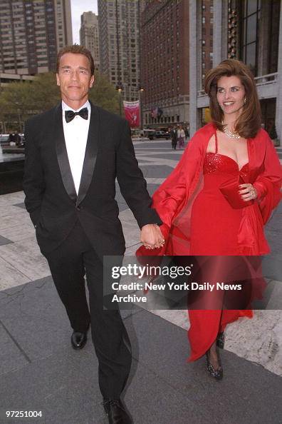 Arnold Schwarzenegger and wife Maria Shriver arriving for th Arnold Schwarzenegger and wife Maria Shriver arriving for th
