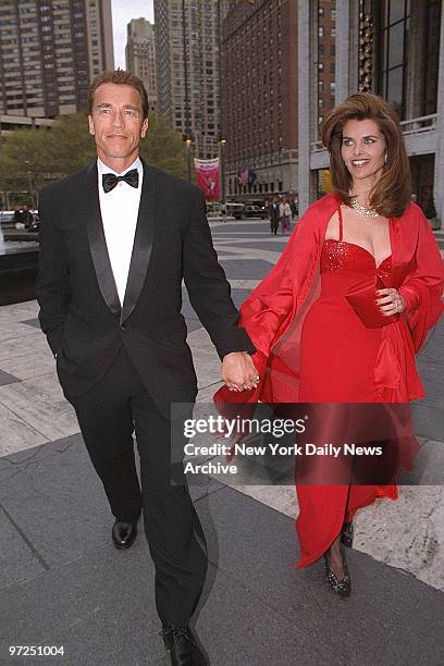 Arnold Schwarzenegger and wife Maria Shriver arriving for the American Ballet Theatre Spring Gala at Lincoln Center.