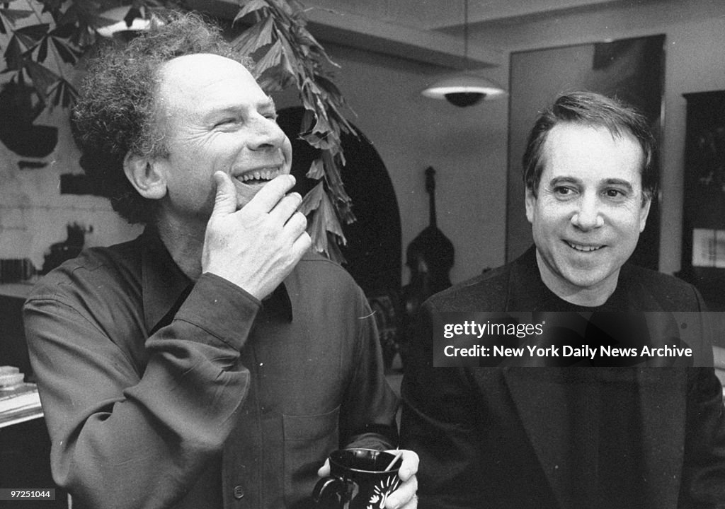 Art Garfunkel (left) and Paul Simon are reunited at the Wald