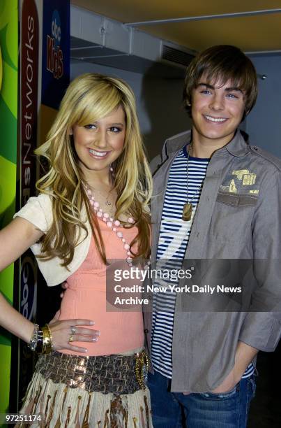 Ashley Tisdale and Zac Efron are on hand as the stars of the Disney Channel meet the media at Splashlight Studios on W. 35th St.