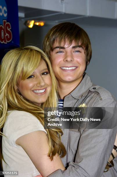 Ashley Tisdale and Zac Efron are on hand as the stars of the Disney Channel meet the media at Splashlight Studios on W. 35th St.