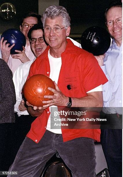 Barry Bostwick gets his team support at the Second Stage All Star Bowling Classic Benefit held at Leisure Time Bowling Lanes in the Port Authority...