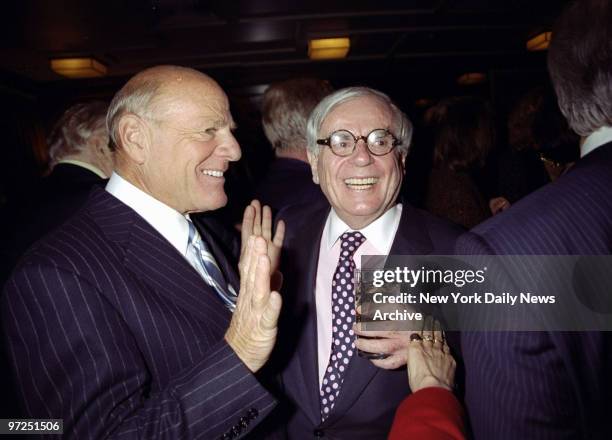 Barry Diller joins Dominick Dunne at the Vanity Fair party at Patroon for Dunne's book,"The Way We Lived Then: Recollections of a Well-Known Name...