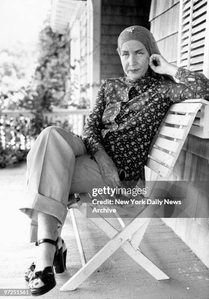 Edith Bouvier Beale outside her home in East Hampton, L.I.