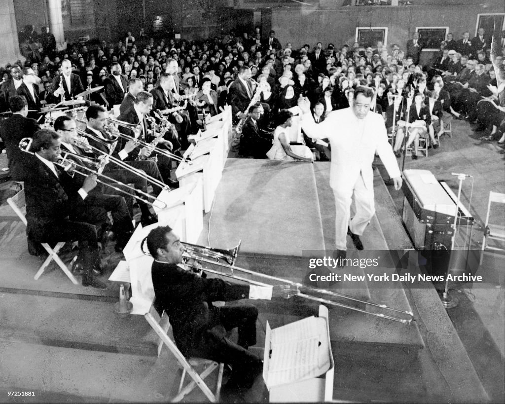 Duke Ellington leads his 0rchestra in his second religious j