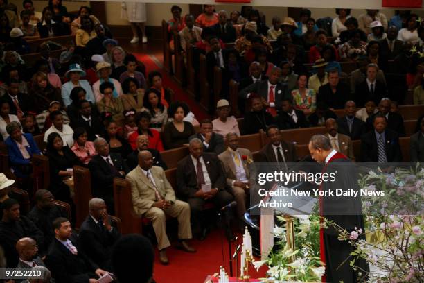 Easter Sunday Mass with Reverend Dr. Calvin O. Butts III at the Abyssinian Baptist Church at 132 Odell Clark Place on 138th Street and Adam Clayton...