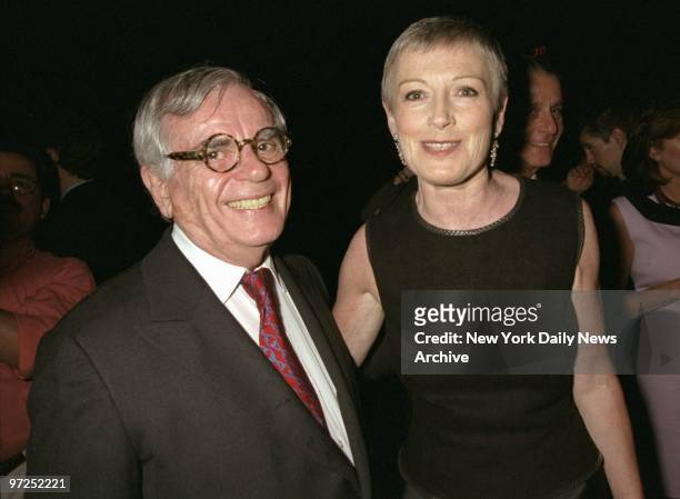 Author Dominick Dunne and Liz Tilberis of Harpers Bazaar on hand at the Four Seasons for a book party for her autobiography "No Time To Die."