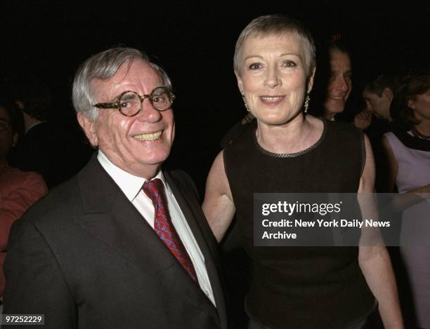 Author Dominick Dunne joins Liz Tilberis, of Harper's Bazaar, at book party at The Four Seasons to launch "No Time To Die," an autobiography by Liz...