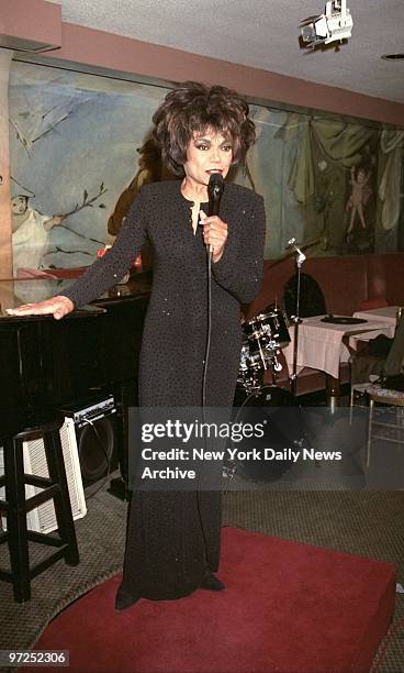 Eartha Kitt rehearsing at the Carlyle Hotel where she will open for a two-month engagement at the Cafe Carlyle.