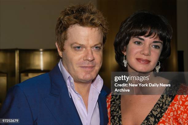 Eddie Izzard and Victoria Hamilton are on hand at the Drama League Awards luncheon at the Grand Hyatt Hotel.