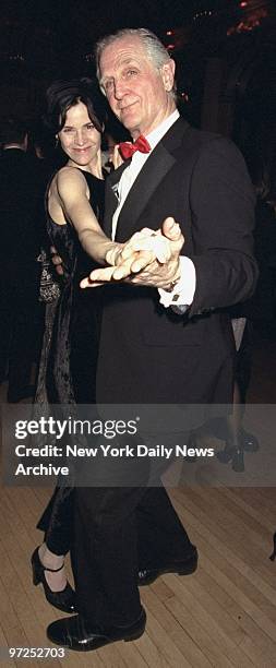 Edgar Lansbury dances with his daughter-in-law Ally Sheedy at the annual Red Ball at the Plaza Hotel.