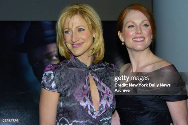 Edie Falco and Julianne Moore attend the world premiere of the movie "Freedomland" at Loews Lincoln Square theater. They star in the film.