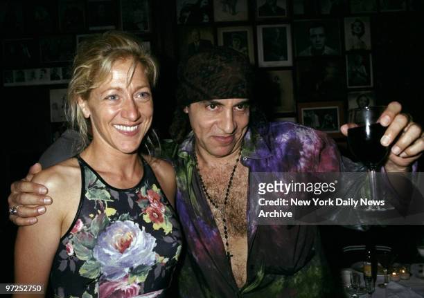 Edie Falco and Steve Van Zandt celebrate the third year of their hit HBO series, "The Sopranos," during a party for the show at the Strip House...
