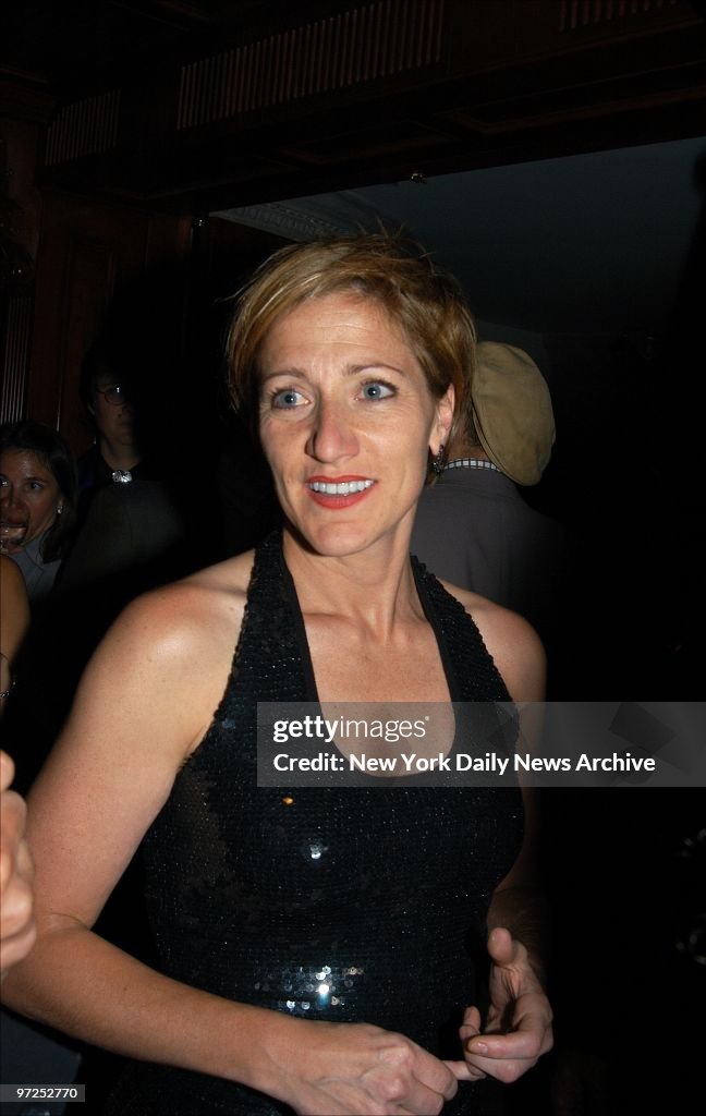 Edie Falco is on hand at party at Laura Belle's following th
