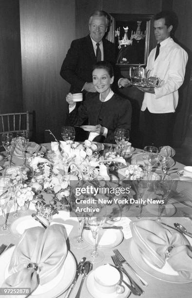 Audrey Hepburn returns to Tiffany's for a bit of breakfast for a charitable cause.